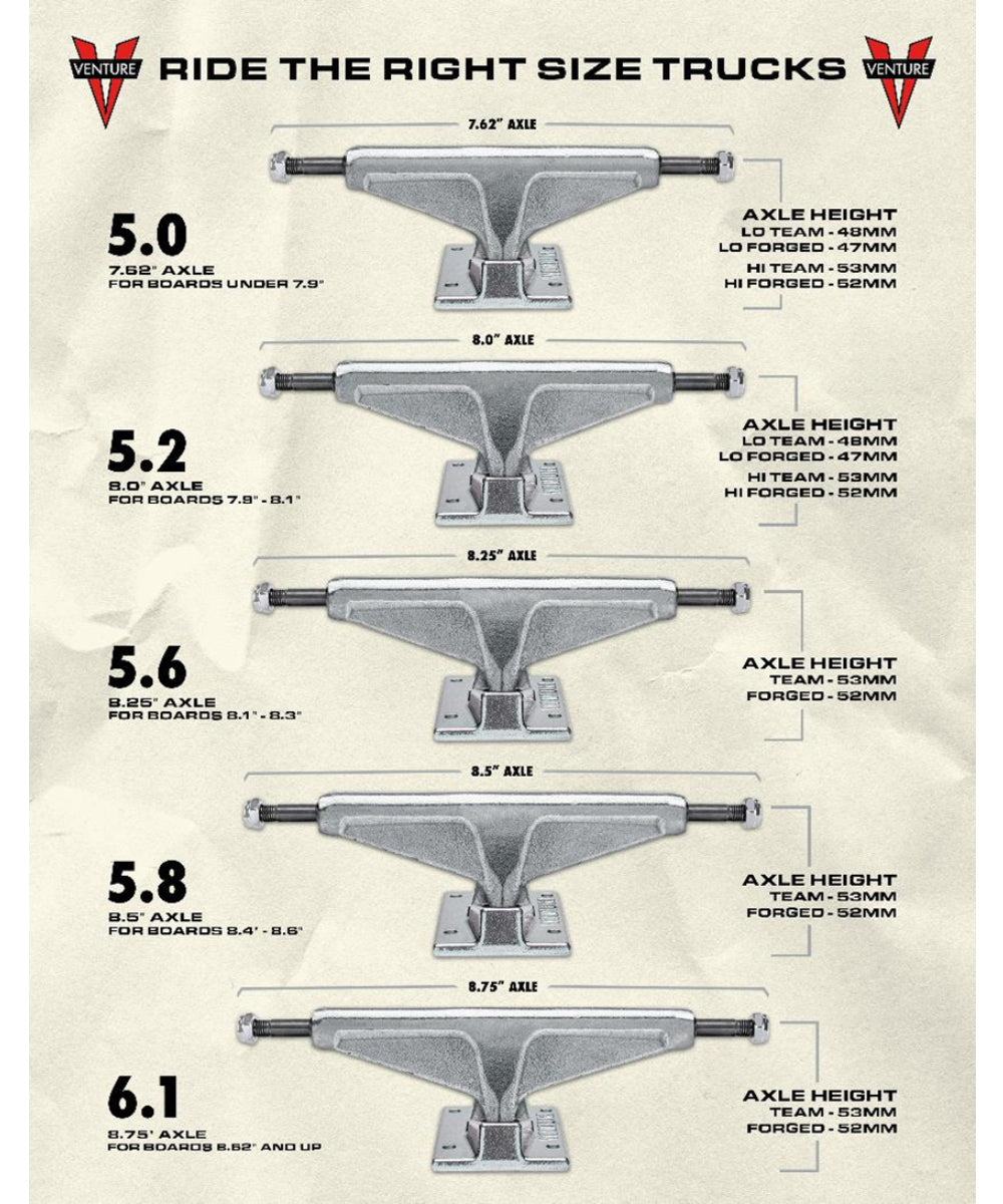 VENTURE TRUCKS POLISHED HI 5.0 / 5.2 / 5.6 / 5.8 / 6.1