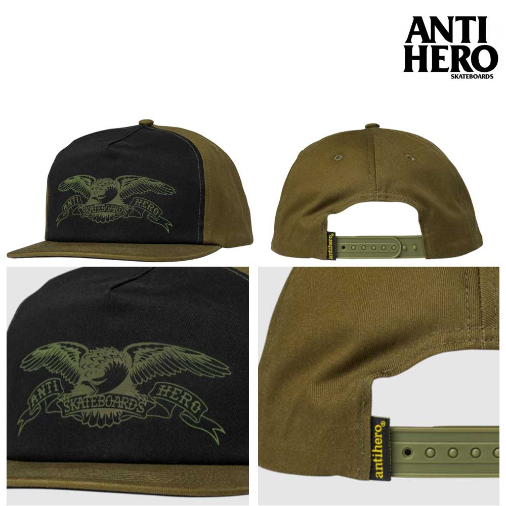 ANTI HERO BASIC EAGLE SNAPBACK CAP OLIVE/BLACK