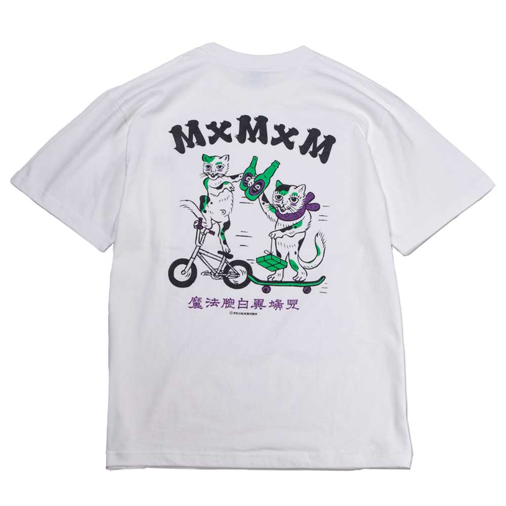 MAGICAL MOSH MISFITS MxMxM はみだし猫 POCKET TEE【M1873】WHITE
