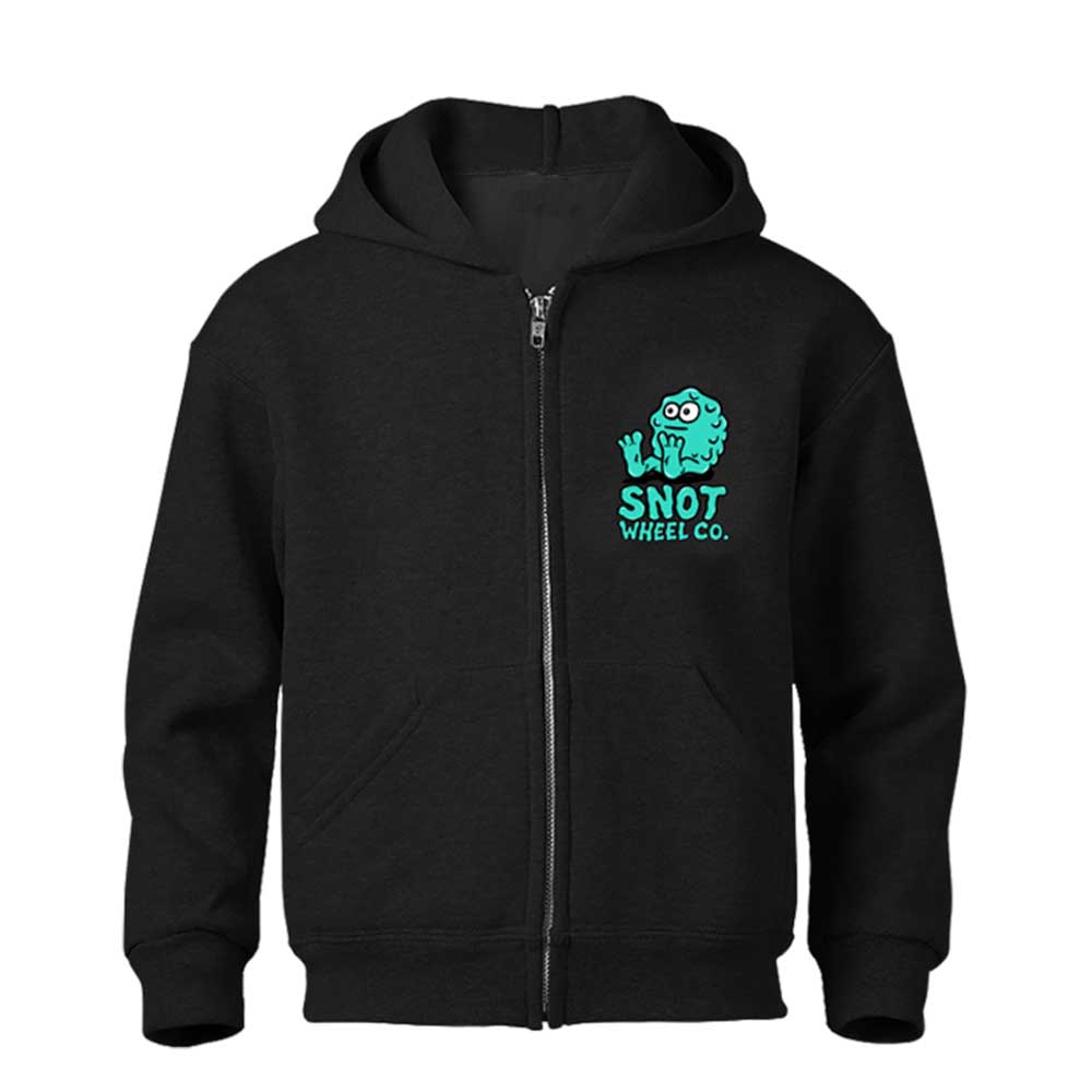 SNOT WHEEL BOOGER LOGO ZIP HOOD BLACK