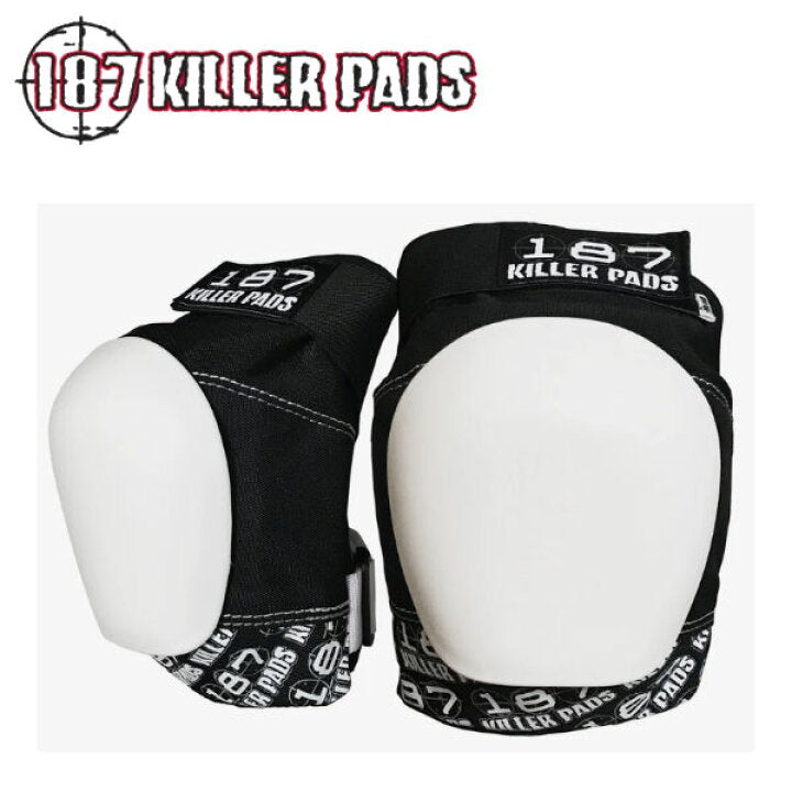 187 KILLER PADS PRO KNEE PAD BLACK/WHITE WHITE CAP