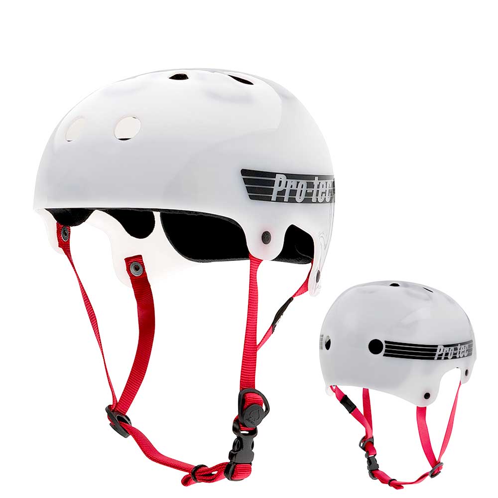 PRO-TEC プロテック OLD SCHOOL SKATE HELMET CLASSIC BUCKY TRANS WHITE