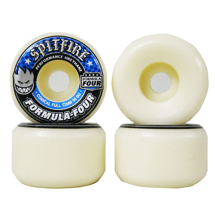 SPITFIRE FOUMULA FOUR WHEELS F4 99DU CONICAL FULL SHAPE WHITE 52mm / 53mm / 54mm / 56mm