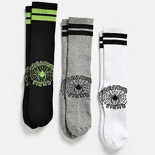 CREATURE WEB CREW 3-PACK SOCKS 26FA