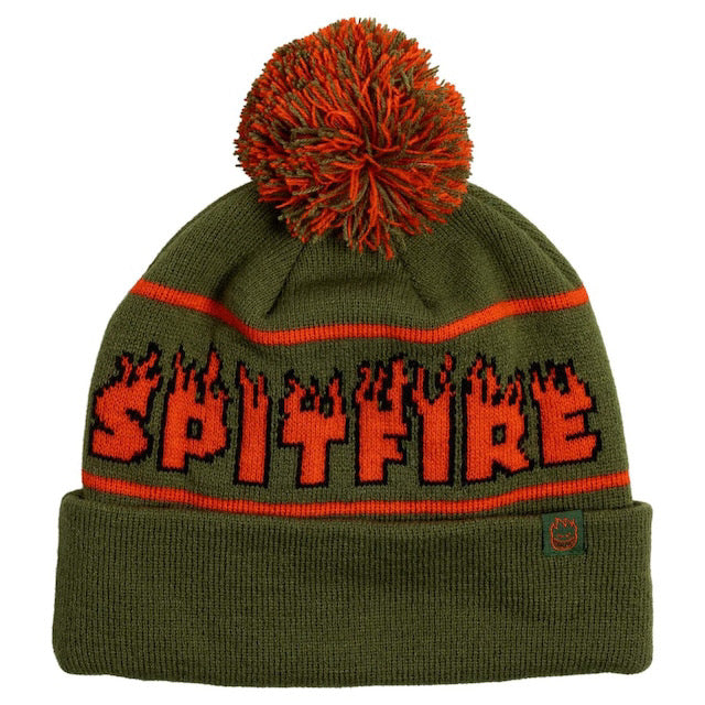 SPITFIRE POM BEANIE GREEN/RED
