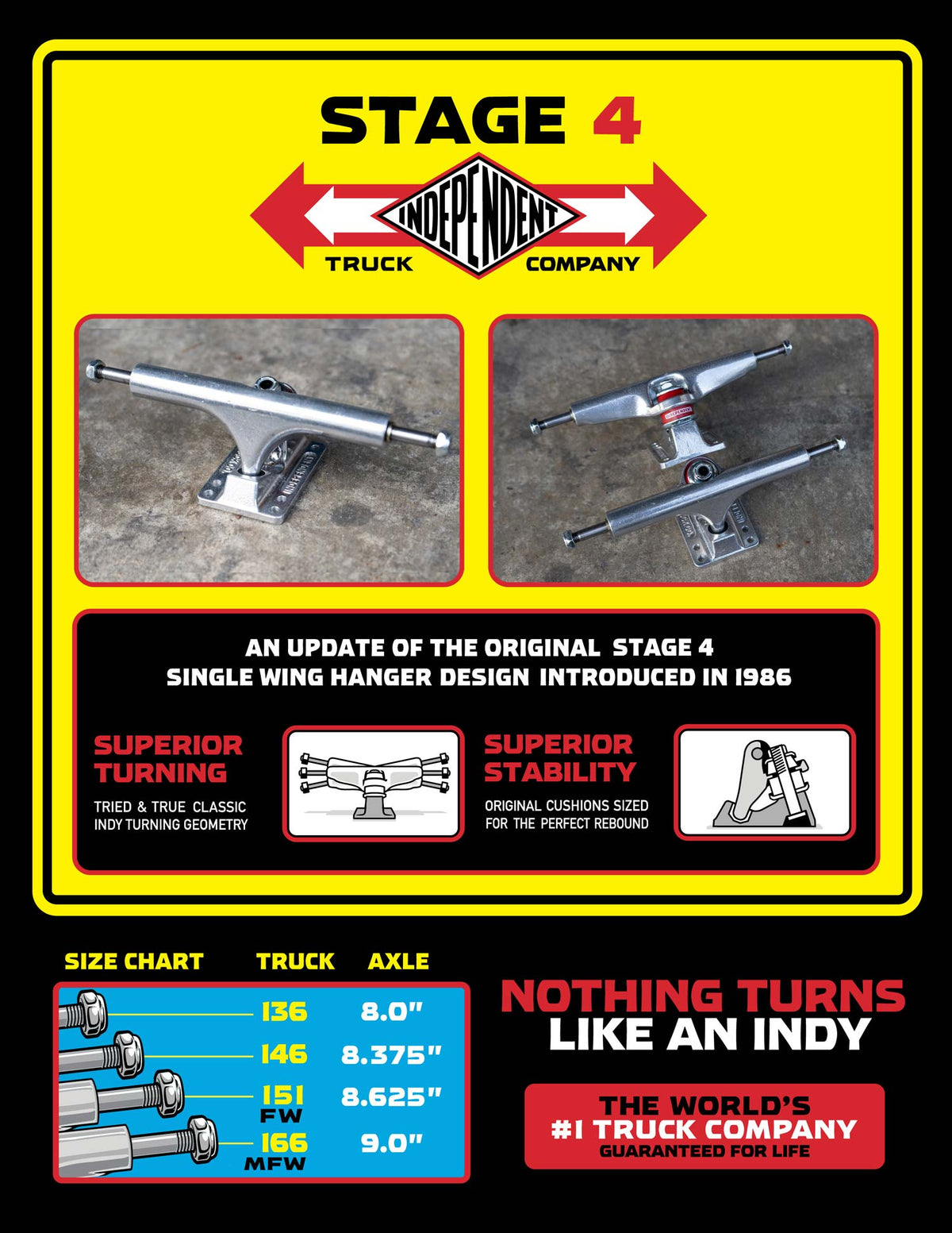 INDEPENDENT TRUCKS STAGE 4 SILVER 136 / 146 / 151 / 166 EKL SKATE PARK