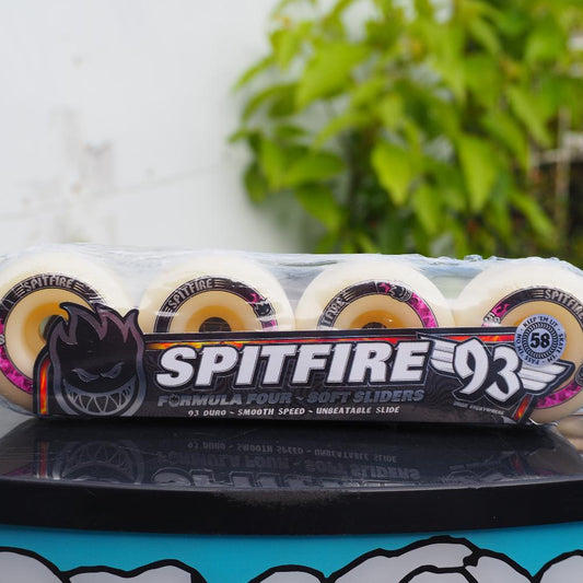 SPITFIRE FORMULA FOUR F4 WHEELS 93D RADIALS SOFT SLIDERS 58mm