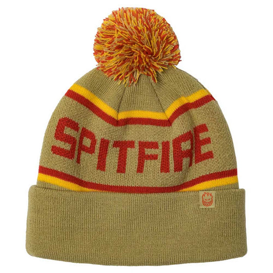 SPITFIRE BEANIE CLASSIC '87 FILL POM TAN/GOLD/RED