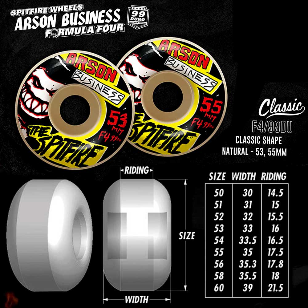 SPITFIRE F4 99D ARSON BUSINESS CLASSIC ( NATURAL ) 53mm