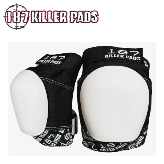 187 KILLER PADS PRO KNEE PAD BLACK/WHITE WHITE CAP