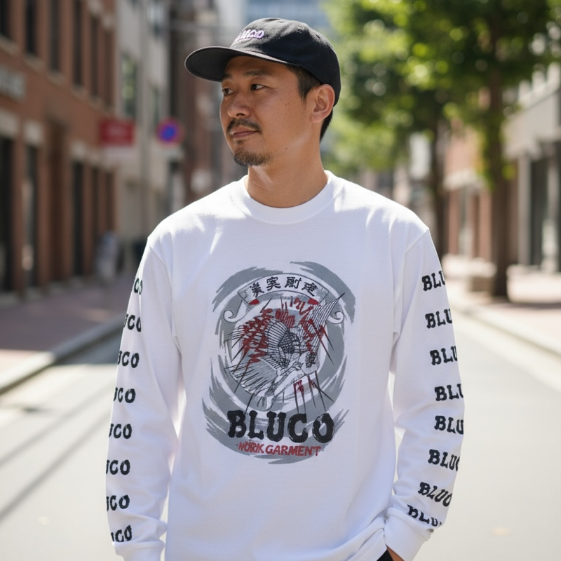 BLUCO HEAVY DRY COTTON PRINT L/S TEE -Artwork by 遊鷹