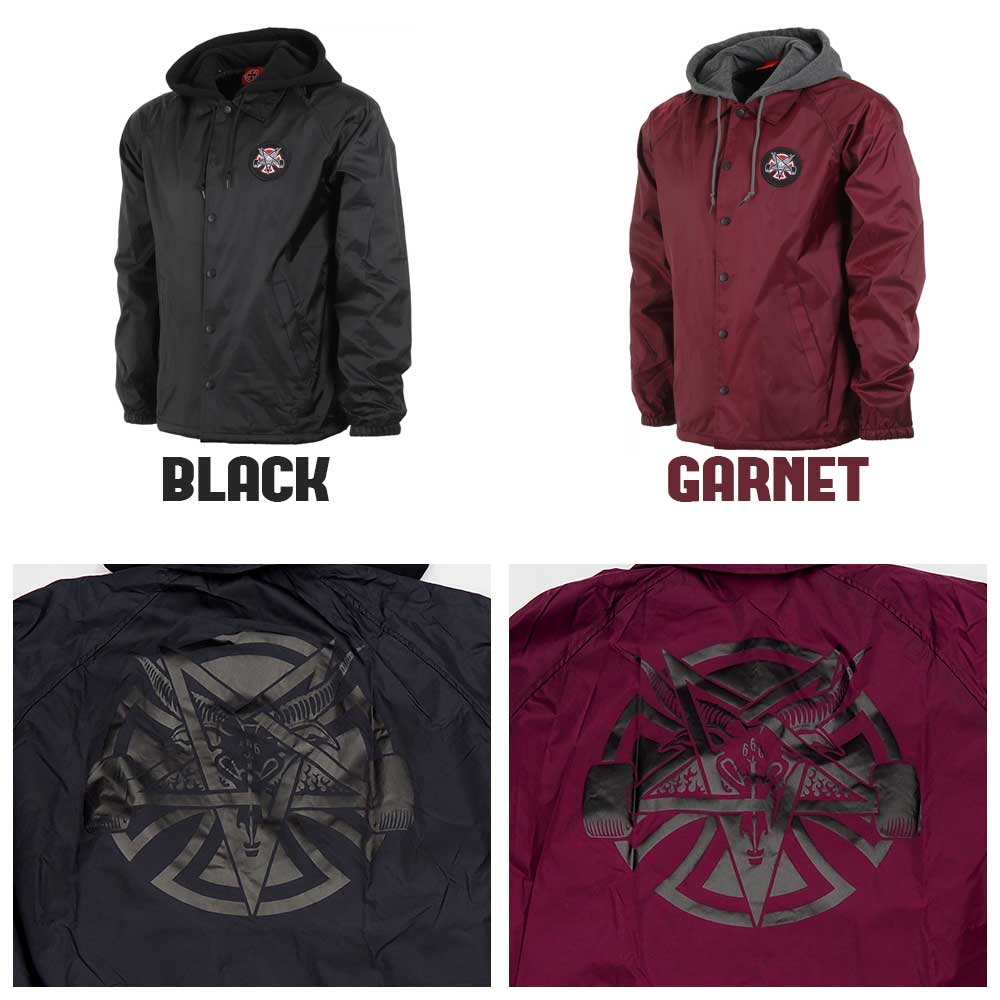 INDEPENDENT THRASHER PENTAGRAM CROSS HOODED WINDBREAKER MENS