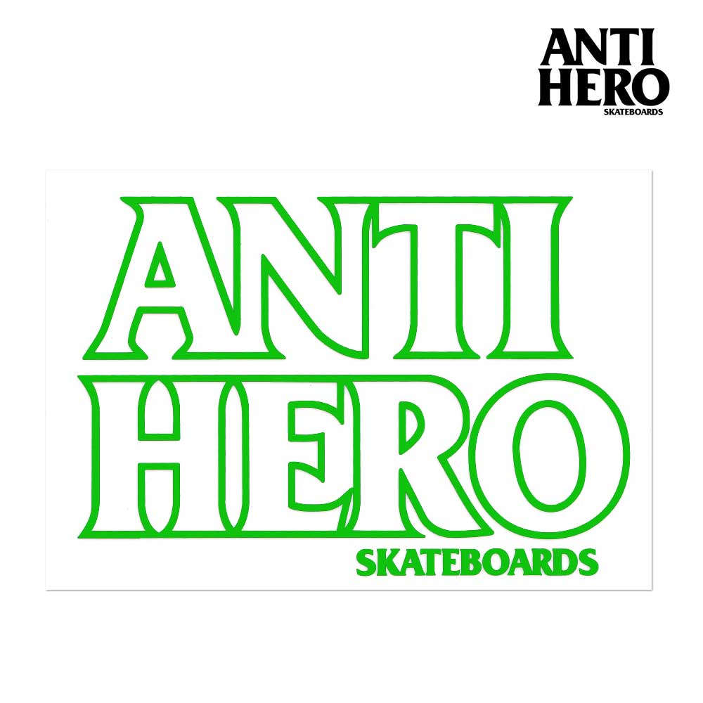 ANTI HERO アンタイヒーロー BLACK HERO STICKER GREEN OUTLINE (10.8cm×15.6cm)