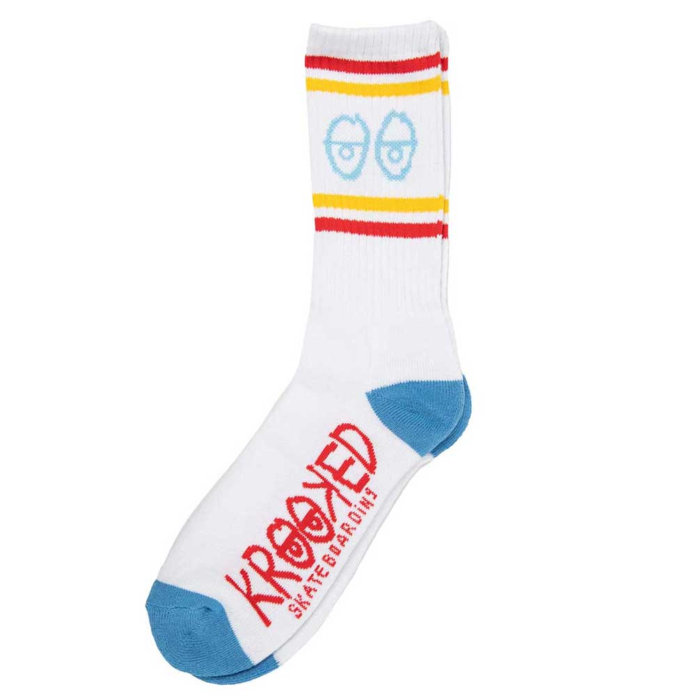 KROOKED EYES SOCK WHITE/BLUE/YELLOW/RED