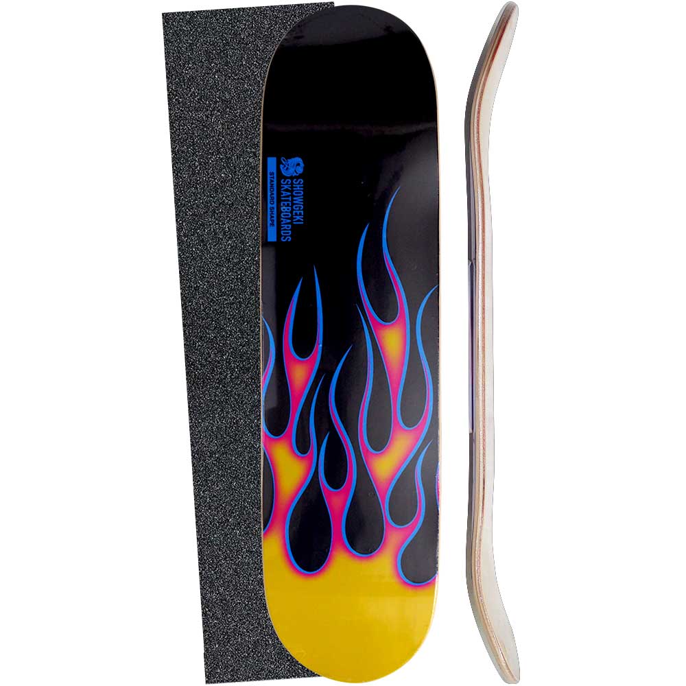 SHOWGEKI FLAME BLACK SKATE DECK[inch:6.875]